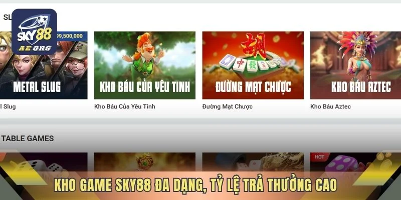 Kho game đa dạng, tỷ lệ trả thưởng cao
